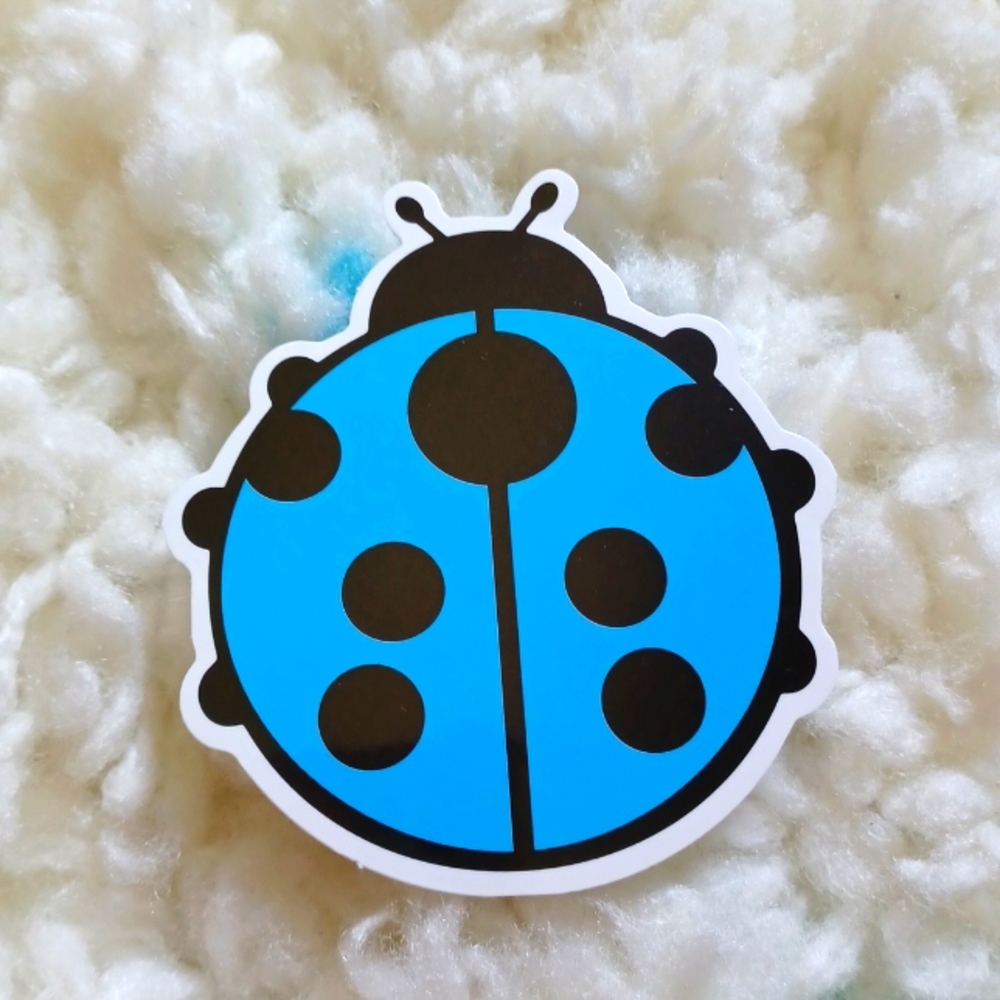Blue ladybug sticker